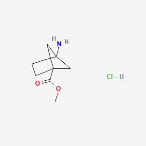 molecular formula C8H14ClNO2 B2588715 Methyl 4-aminobicyclo[2.1.1]hexane-1-carboxylate hydrochloride CAS No. 1638772-04-9