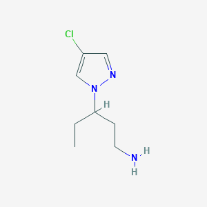molecular formula C8H14ClN3 B2588716 3-(4-chloro-1H-pyrazol-1-yl)pentan-1-amine CAS No. 1006480-90-5