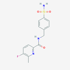 molecular formula C14H14FN3O3S B2588717 5-fluoro-6-methyl-N-[(4-sulfamoylphenyl)methyl]pyridine-2-carboxamide CAS No. 2415526-58-6
