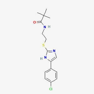 molecular formula C16H20ClN3OS B2588719 N-(2-((5-(4-chlorophenyl)-1H-imidazol-2-yl)thio)ethyl)pivalamide CAS No. 897456-52-9