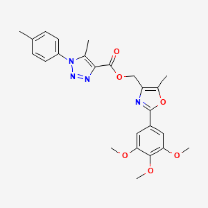 [5-methyl-2-(3,4,5-trimethoxyphenyl)-1,3-oxazol-4-yl]methyl 5-methyl-1-(4-methylphenyl)-1H-1,2,3-triazole-4-carboxylate