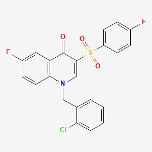 1-[(2-Chlorophenyl)methyl]-6-fluoro-3-(4-fluorophenyl)sulfonylquinolin-4-one