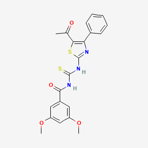 N-((5-acetyl-4-phenylthiazol-2-yl)carbamothioyl)-3,5-dimethoxybenzamide
