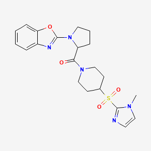 (1-(benzo[d]oxazol-2-yl)pyrrolidin-2-yl)(4-((1-methyl-1H-imidazol-2-yl)sulfonyl)piperidin-1-yl)methanone