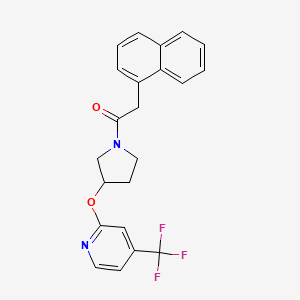 molecular formula C22H19F3N2O2 B2588746 2-(Naphthalen-1-yl)-1-(3-((4-(trifluoromethyl)pyridin-2-yl)oxy)pyrrolidin-1-yl)ethanone CAS No. 2034241-82-0