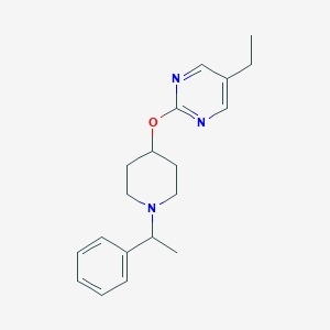 B2588749 5-Ethyl-2-[1-(1-phenylethyl)piperidin-4-yl]oxypyrimidine CAS No. 2415472-94-3