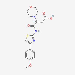 molecular formula C18H21N3O5S B2588753 4-{[4-(4-Methoxyphenyl)-1,3-thiazol-2-yl]amino}-3-(morpholin-4-yl)-4-oxobutanoic acid CAS No. 876894-44-9