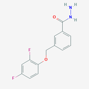 molecular formula C14H12F2N2O2 B2588758 3-[(2,4-Difluorophenoxy)methyl]benzohydrazide CAS No. 832737-78-7