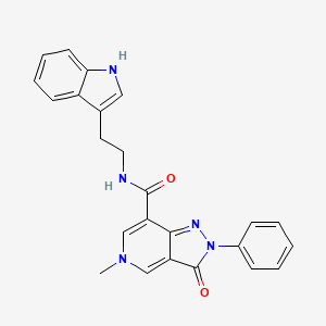 molecular formula C24H21N5O2 B2588759 N-(2-(1H-indol-3-yl)ethyl)-5-methyl-3-oxo-2-phenyl-3,5-dihydro-2H-pyrazolo[4,3-c]pyridine-7-carboxamide CAS No. 921880-56-0