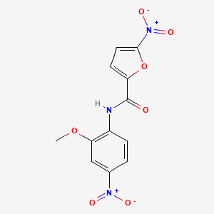 molecular formula C12H9N3O7 B2588760 N-(2-methoxy-4-nitrophenyl)-5-nitrofuran-2-carboxamide CAS No. 391229-90-6