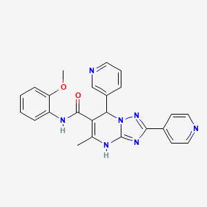 molecular formula C24H21N7O2 B2588767 N-(2-methoxyphenyl)-5-methyl-7-(pyridin-3-yl)-2-(pyridin-4-yl)-4,7-dihydro-[1,2,4]triazolo[1,5-a]pyrimidine-6-carboxamide CAS No. 539837-85-9