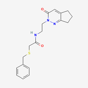 2-(benzylthio)-N-(2-(3-oxo-3,5,6,7-tetrahydro-2H-cyclopenta[c]pyridazin-2-yl)ethyl)acetamide
