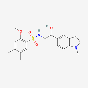 B2588776 N-(2-hydroxy-2-(1-methylindolin-5-yl)ethyl)-2-methoxy-4,5-dimethylbenzenesulfonamide CAS No. 1705385-41-6