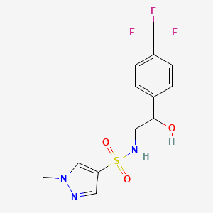 molecular formula C13H14F3N3O3S B2588780 N-(2-hydroxy-2-(4-(trifluoromethyl)phenyl)ethyl)-1-methyl-1H-pyrazole-4-sulfonamide CAS No. 1798538-08-5