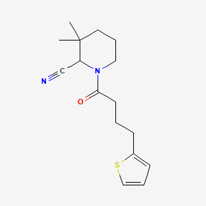 3,3-Dimethyl-1-(4-thiophen-2-ylbutanoyl)piperidine-2-carbonitrile