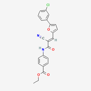 (E)-ethyl 4-(3-(5-(3-chlorophenyl)furan-2-yl)-2-cyanoacrylamido)benzoate