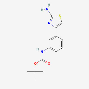 molecular formula C14H17N3O2S B2588795 tert-butyl N-[3-(2-amino-1,3-thiazol-4-yl)phenyl]carbamate CAS No. 372096-48-5