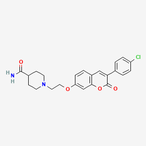 molecular formula C23H23ClN2O4 B2588797 1-(2-((3-(4-chlorophenyl)-2-oxo-2H-chromen-7-yl)oxy)ethyl)piperidine-4-carboxamide CAS No. 903864-70-0