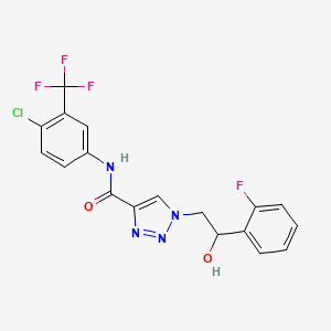 N-(4-chloro-3-(trifluoromethyl)phenyl)-1-(2-(2-fluorophenyl)-2-hydroxyethyl)-1H-1,2,3-triazole-4-carboxamide