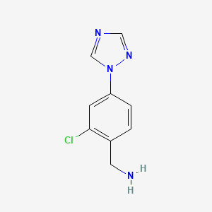 molecular formula C9H9ClN4 B2588806 [2-chloro-4-(1H-1,2,4-triazol-1-yl)phenyl]methanamine CAS No. 1340151-84-9