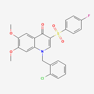 1-[(2-Chlorophenyl)methyl]-3-(4-fluorophenyl)sulfonyl-6,7-dimethoxyquinolin-4-one