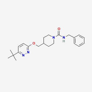 molecular formula C22H30N4O2 B2588830 N-benzyl-4-{[(6-tert-butylpyridazin-3-yl)oxy]methyl}piperidine-1-carboxamide CAS No. 2380062-10-0
