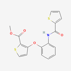 molecular formula C17H13NO4S2 B2588836 Methyl 3-{2-[(2-thienylcarbonyl)amino]phenoxy}-2-thiophenecarboxylate CAS No. 900018-80-6