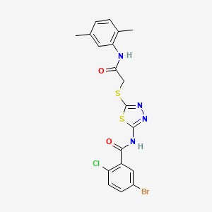 5-bromo-2-chloro-N-(5-((2-((2,5-dimethylphenyl)amino)-2-oxoethyl)thio)-1,3,4-thiadiazol-2-yl)benzamide