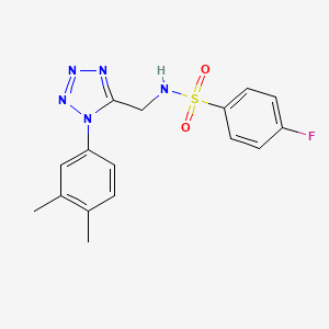 N-((1-(3,4-dimethylphenyl)-1H-tetrazol-5-yl)methyl)-4-fluorobenzenesulfonamide