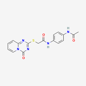 molecular formula C17H15N5O3S B2588844 N-(4-acetamidophenyl)-2-({4-oxo-4H-pyrido[1,2-a][1,3,5]triazin-2-yl}sulfanyl)acetamide CAS No. 896328-21-5