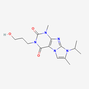 3-(3-hydroxypropyl)-1,7-dimethyl-8-(propan-2-yl)-1H,2H,3H,4H,8H-imidazo[1,2-g]purine-2,4-dione