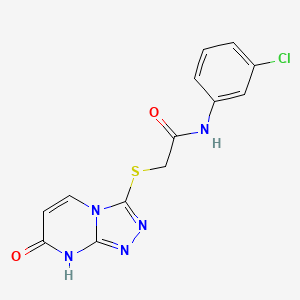molecular formula C13H10ClN5O2S B2588848 N-(3-chlorophenyl)-2-({7-oxo-7H,8H-[1,2,4]triazolo[4,3-a]pyrimidin-3-yl}sulfanyl)acetamide CAS No. 877638-52-3