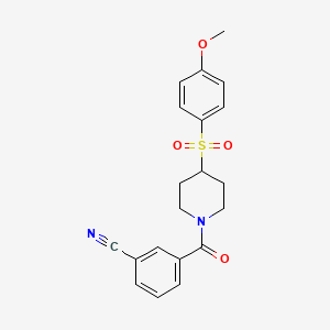 3-(4-((4-Methoxyphenyl)sulfonyl)piperidine-1-carbonyl)benzonitrile