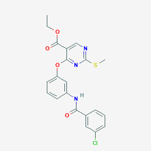 Ethyl 4-{3-[(3-chlorobenzoyl)amino]phenoxy}-2-(methylsulfanyl)-5-pyrimidinecarboxylate