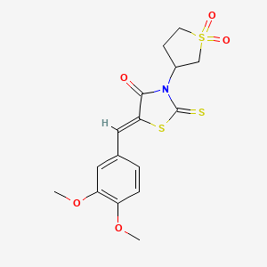 (Z)-5-(3,4-dimethoxybenzylidene)-3-(1,1-dioxidotetrahydrothiophen-3-yl)-2-thioxothiazolidin-4-one