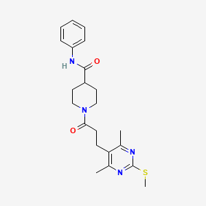 1-[3-(4,6-dimethyl-2-methylsulfanylpyrimidin-5-yl)propanoyl]-N-phenylpiperidine-4-carboxamide
