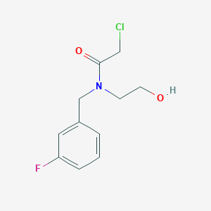 2-chloro-N-[(3-fluorophenyl)methyl]-N-(2-hydroxyethyl)acetamide