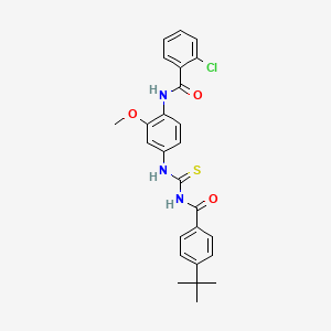 N-[4-({[(4-tert-butylphenyl)carbonyl]carbamothioyl}amino)-2-methoxyphenyl]-2-chlorobenzamide