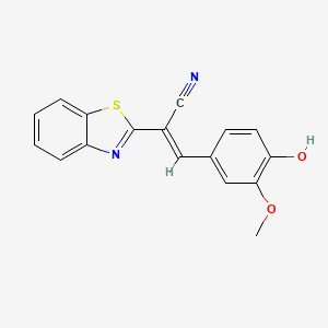 (2E)-2-(1,3-benzothiazol-2-yl)-3-(4-hydroxy-3-methoxyphenyl)prop-2-enenitrile