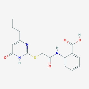 2-{2-[(6-Oxo-4-propyl-1,6-dihydropyrimidin-2-yl)sulfanyl]acetamido}benzoic acid