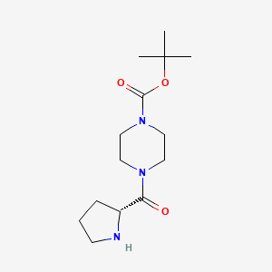 molecular formula C14H25N3O3 B2588884 Tert-butyl 4-[(2R)-pyrrolidine-2-carbonyl]piperazine-1-carboxylate CAS No. 2173637-52-8