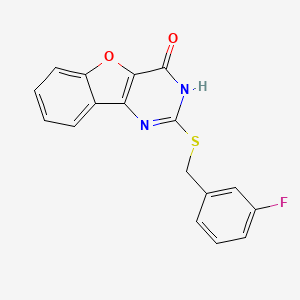 2-[(3-fluorobenzyl)sulfanyl][1]benzofuro[3,2-d]pyrimidin-4(3H)-one