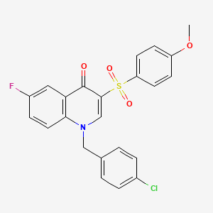 molecular formula C23H17ClFNO4S B2588888 1-[(4-chlorophenyl)methyl]-6-fluoro-3-(4-methoxybenzenesulfonyl)-1,4-dihydroquinolin-4-one CAS No. 872199-13-8