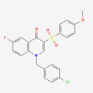1-[(4-Chlorophenyl)methyl]-6-fluoro-3-(4-methoxyphenyl)sulfonylquinolin-4-one