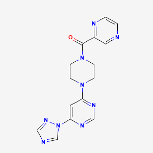 (4-(6-(1H-1,2,4-triazol-1-yl)pyrimidin-4-yl)piperazin-1-yl)(pyrazin-2-yl)methanone