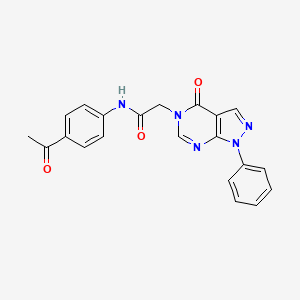 molecular formula C21H17N5O3 B2588893 N-(4-acetylphenyl)-2-(4-oxo-1-phenyl-1H-pyrazolo[3,4-d]pyrimidin-5(4H)-yl)acetamide CAS No. 841211-65-2