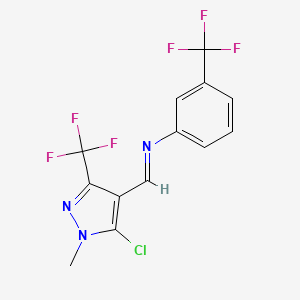 1-[5-chloro-1-methyl-3-(trifluoromethyl)pyrazol-4-yl]-N-[3-(trifluoromethyl)phenyl]methanimine