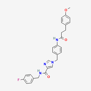 N-(4-fluorobenzyl)-1-(4-(3-(4-methoxyphenyl)propanamido)benzyl)-1H-imidazole-4-carboxamide