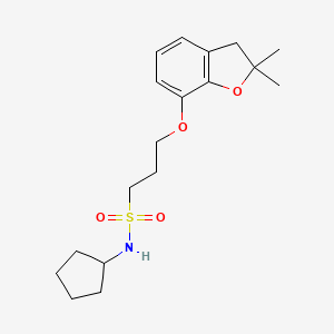 N-cyclopentyl-3-((2,2-dimethyl-2,3-dihydrobenzofuran-7-yl)oxy)propane-1-sulfonamide