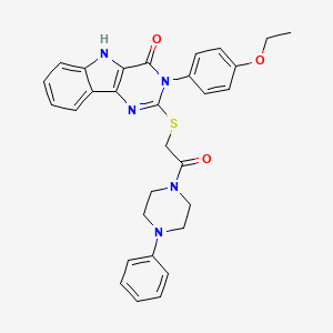 3-(4-ethoxyphenyl)-2-[2-oxo-2-(4-phenylpiperazin-1-yl)ethyl]sulfanyl-5H-pyrimido[5,4-b]indol-4-one